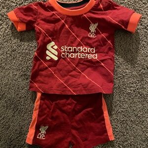Liverpool Kids Red and Orange Jersey Set